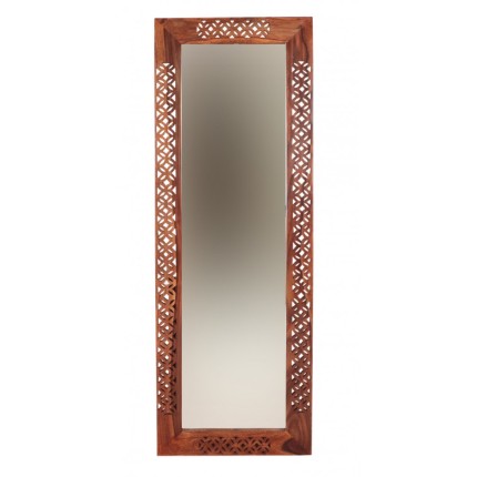 Zrcadlo Mira 60x170 z indického masivu palisandr Tmavě medová