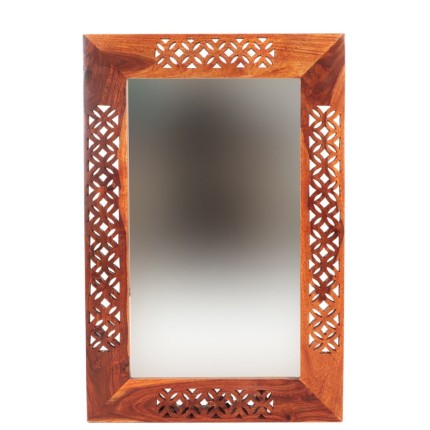 Zrcadlo Mira 60x90 z indického masivu palisandr Tmavě medová