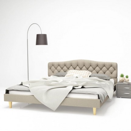vidaXL Rám postele béžový textil 180 x 200 cm