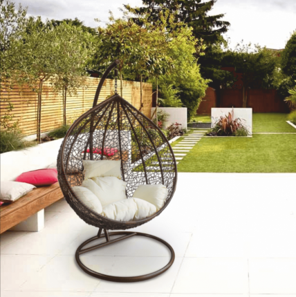 Závěsné křeslo NOELA NEW hnědá / krémová