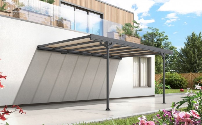 Kovový přístřešek / carport ke zdi 298 x 509 cm Dekorhome