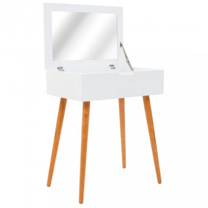 Toaletní stolek se zrcadlem bílá / hnědá Dekorhome