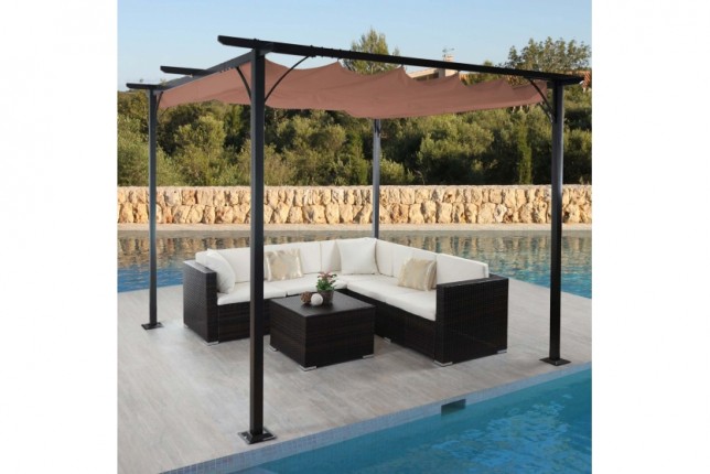 Pergola se stahovací střechou 3x3m WH9977 Dekorhome