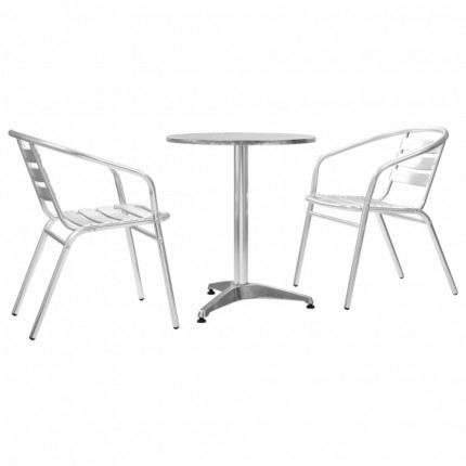 Zahradní bistro set 3 ks stříbrná Dekorhome