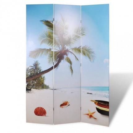 vidaXL Skládací paraván 120 x 170 cm pláž