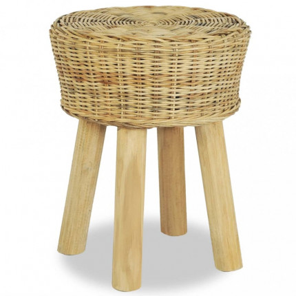 Taburet přírodní ratan / teak Dekorhome