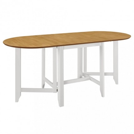 vidaXL Rozkládací jídelní stůl bílý (75–180) x 75 x 74 cm MDF