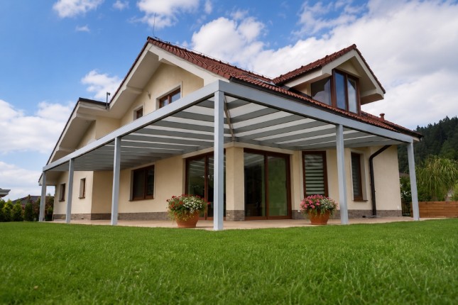 Hliníková pergola POLLUX rohová se sklem