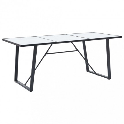 vidaXL Jídelní stůl bílý 180 x 90 x 75 cm tvrzené sklo