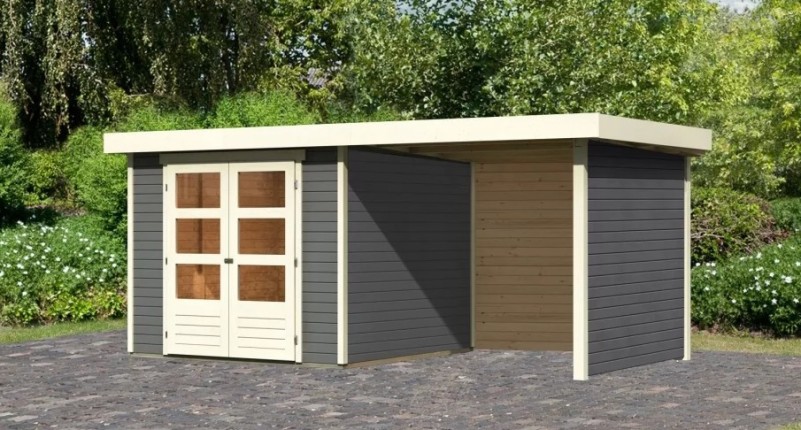 Dřevěný zahradní domek ASKOLA 3,5 s přístavkem 240 Dekorhome