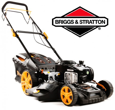 Riwall PRO RPM 4630 B multifunkční travní sekačka 4 v 1 s benzinovým motorem a pojezdem