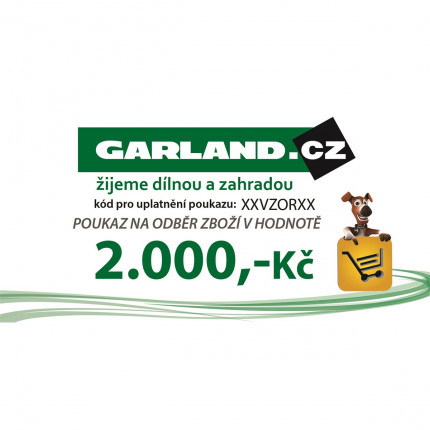 Dárkový poukaz GARLAND.cz 2000 Kč