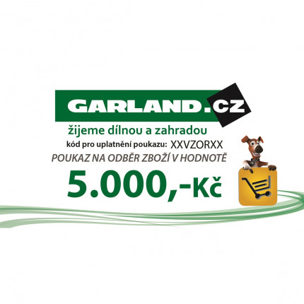 Dárkový poukaz GARLAND.cz 5000 Kč