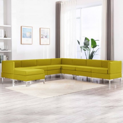 vidaXL 8dílná sedací souprava textil žlutá