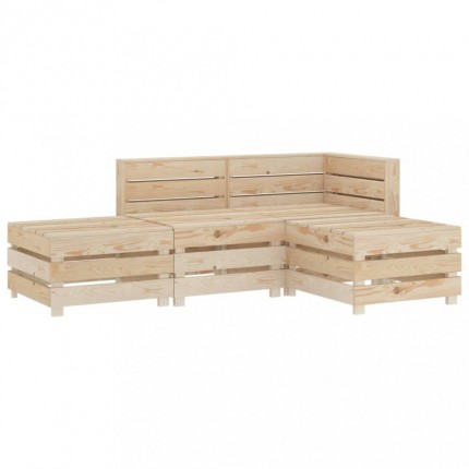vidaXL 4dílná zahradní sedací souprava z palet dřevo