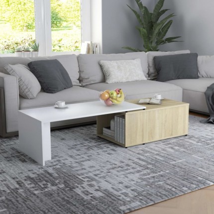 vidaXL Konferenční stolek bílý dub sonoma 150 x 50 x 35 cm dřevotříska