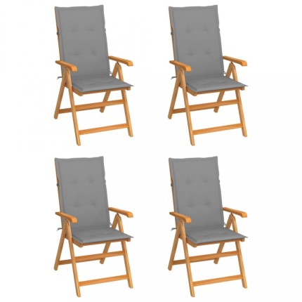 Zahradní židle 4 ks teak / látka Dekorhome
