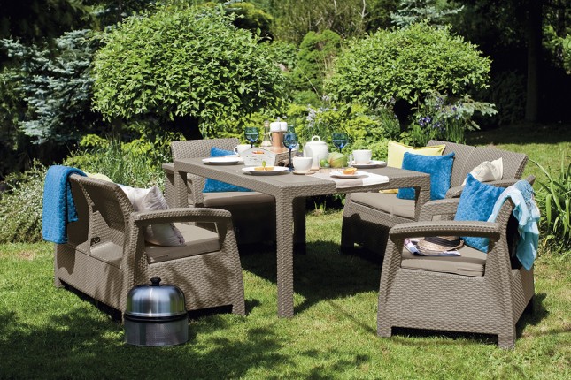 Zahradní set CORFU FIESTA cappuccino / pískové podušky