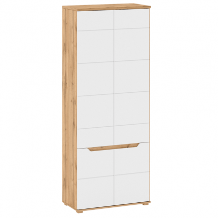 Šatní skříň F VINCO dub wotan / bílá vysoký lesk