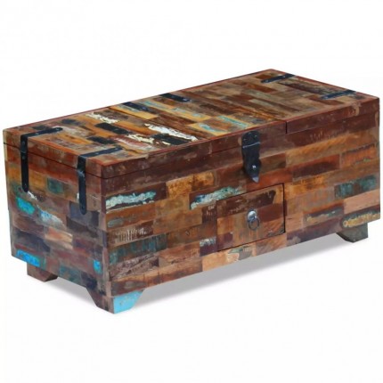 vidaXL Konferenční stolek truhla, masivní recyklované dřevo 80x40x35 cm