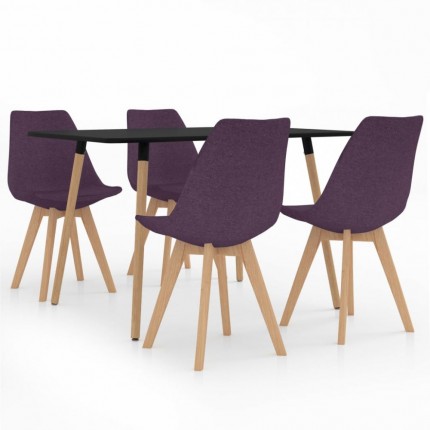 Jídelní set 4+1 buk / látka / plast Dekorhome