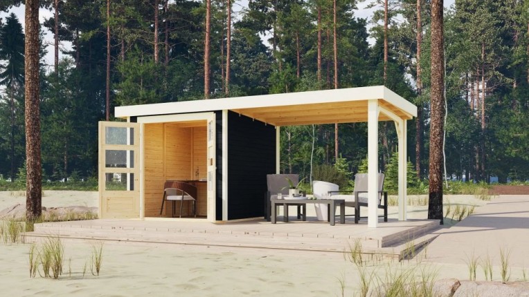 Dřevěný zahradní domek ASKOLA 2 s přístavkem 280 Dekorhome