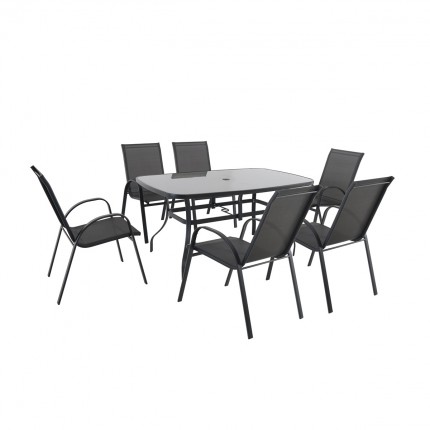 Creador Verona 6+ sestava nábytku z kovu (6x židle + 1x stůl)