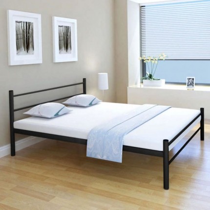 vidaXL Rám postele černý kovový 160 x 200 cm