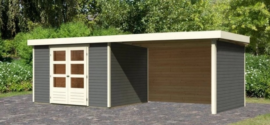 Dřevěný zahradní domek ASKOLA 5 s přístavkem 280 Dekorhome
