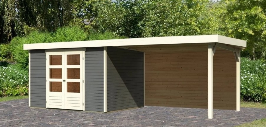 Dřevěný zahradní domek ASKOLA 5 s přístavkem 280 Dekorhome