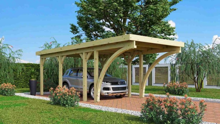 Dřevěný přístřešek / carport CLASSIC 2C Dekorhome