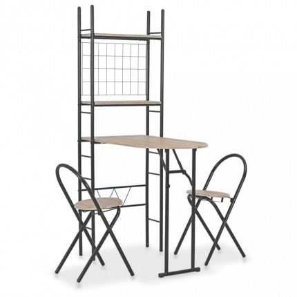 Skládací bistro set s regálem Dekorhome