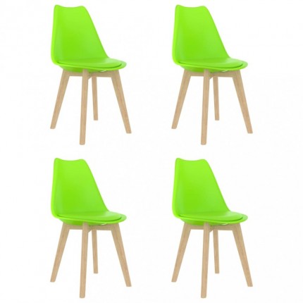 vidaXL Jídelní židle 4 ks zelené plast