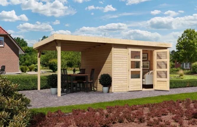 Dřevěný zahradní domek ASKOLA 6 s přístavkem 240 Dekorhome