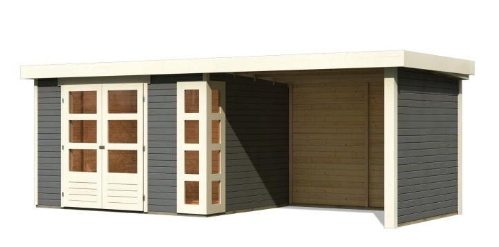 Dřevěný zahradní domek KERKO 5 s přístavkem 280 Dekorhome