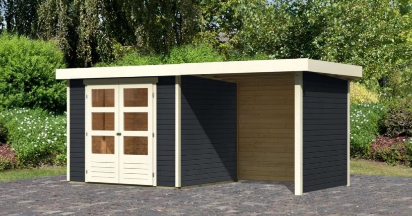 Dřevěný zahradní domek ASKOLA 3 s přístavkem 240 Dekorhome