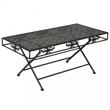 vidaXL Skládací konferenční stolek vintage kovový černý 100x50x45 cm