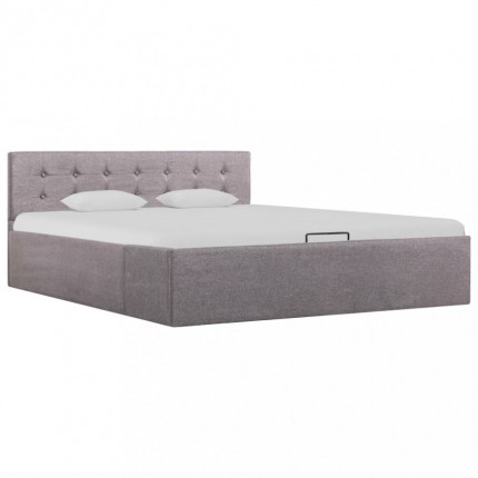 vidaXL Zvedací rám postele s úložným prostorem taupe textil 140x200 cm