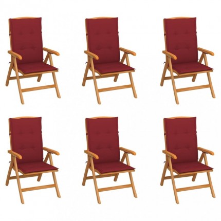 Zahradní židle 6 ks teak / látka Dekorhome
