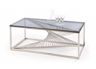 Konferenční stůl INFINITY sklo / stříbrná