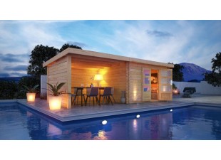 Dřevěný zahradní domek BASTRUP 7 s přístavkem Dekorhome