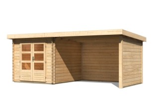 Dřevěný zahradní domek BASTRUP 4 s přístavkem Dekorhome