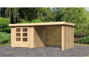 Dřevěný zahradní domek ASKOLA 3 s přístavkem Dekorhome