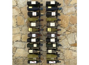 Nástěnný stojan na víno na 72 lahví 2 ks černá Dekorhome