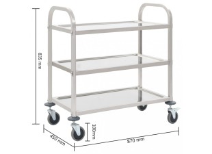 Kuchyňský vozík nerezová ocel Dekorhome - POSLEDNÍ KUS