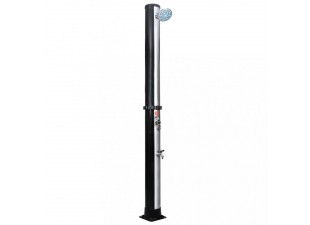 Zahradní solární sprcha 40 l černá / stříbrná Dekorhome