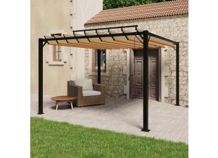 Pergola s lamelovou střechou 3 x 3 m hliník / látka Dekorhome