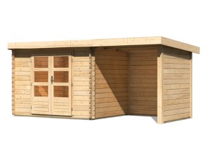 Dřevěný zahradní domek BASTRUP 3 s přístavkem Dekorhome