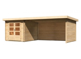 Dřevěný zahradní domek BASTRUP 4 s přístavkem Dekorhome