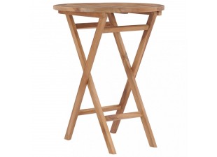 Skládací zahradní stolek 60 cm teakové dřevo Dekorhome